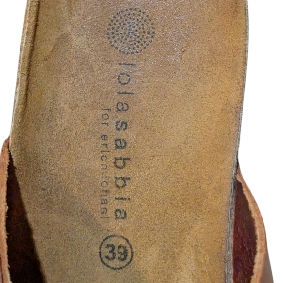 Lola Sabbia Lily Leather Wedge Cork Sandals size 8 - Picture 3 of 7